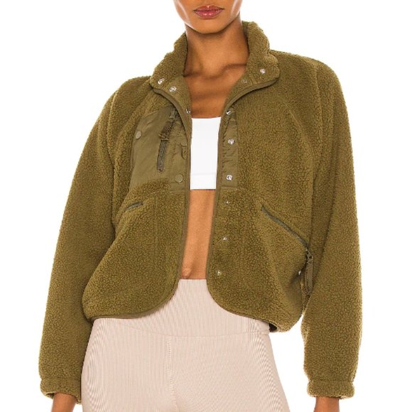 Free People Jackets & Blazers - Free People Movement Hit The Slopes Fleece Sherpa Bomber Jacket